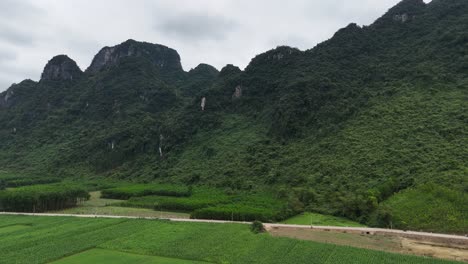 breaktaking view of mountain rangers in vietnam shot with drone