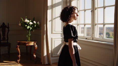 maid in a historical mansion