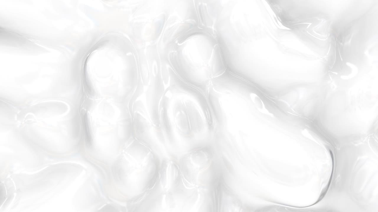 액체 추상 백색 배경: 부드러운 반이는 텍스처 3d 렌더링 루프