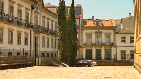 quiet scene at the old town of braga, portugal in midday