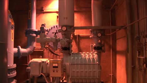 a pump runs inside of a water treatment facility