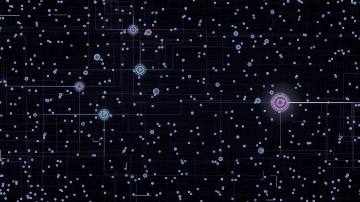 intricate rotating digital grid network features data nodes and pulsating data lines perfect for futuristic tech and communication projects
