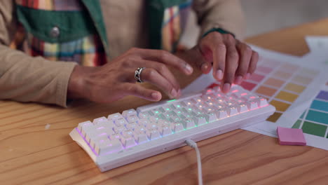 typing on a mechanical keyboard