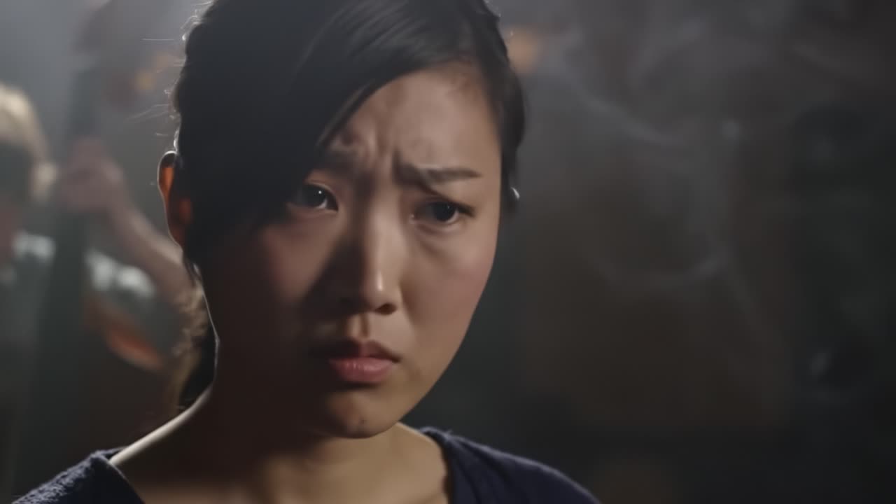 A Moment of Reflection: Captured Emotions of a Young Woman in a Dimly Lit Setting Highlighting Her Pensive Expression and Subtle Facial Nuances