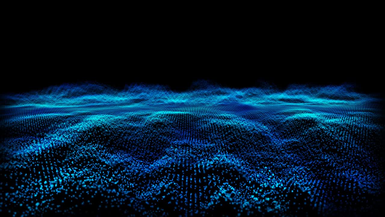 Futuristic abstract dark ocean waveform sound audio music oscillation, visualization wave technology digital surface