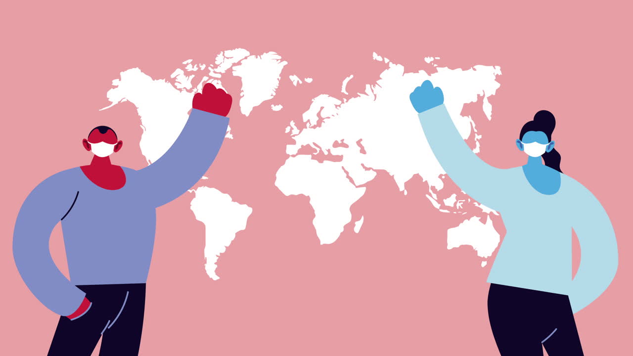 코로나19를 예방하기 위해 얼굴 마스크를 사용하는 부부