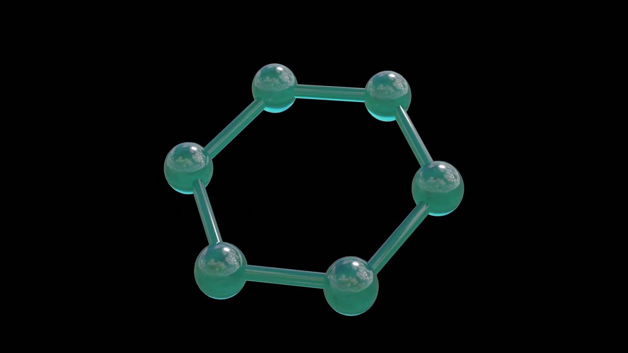 검은 바탕에 있는 분자의 3d 마이크로의 애니메이션