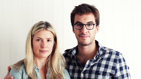 young couple in new home