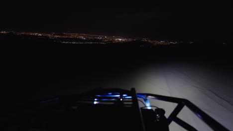 pov boogie crossing the desert of huacachina peru at night