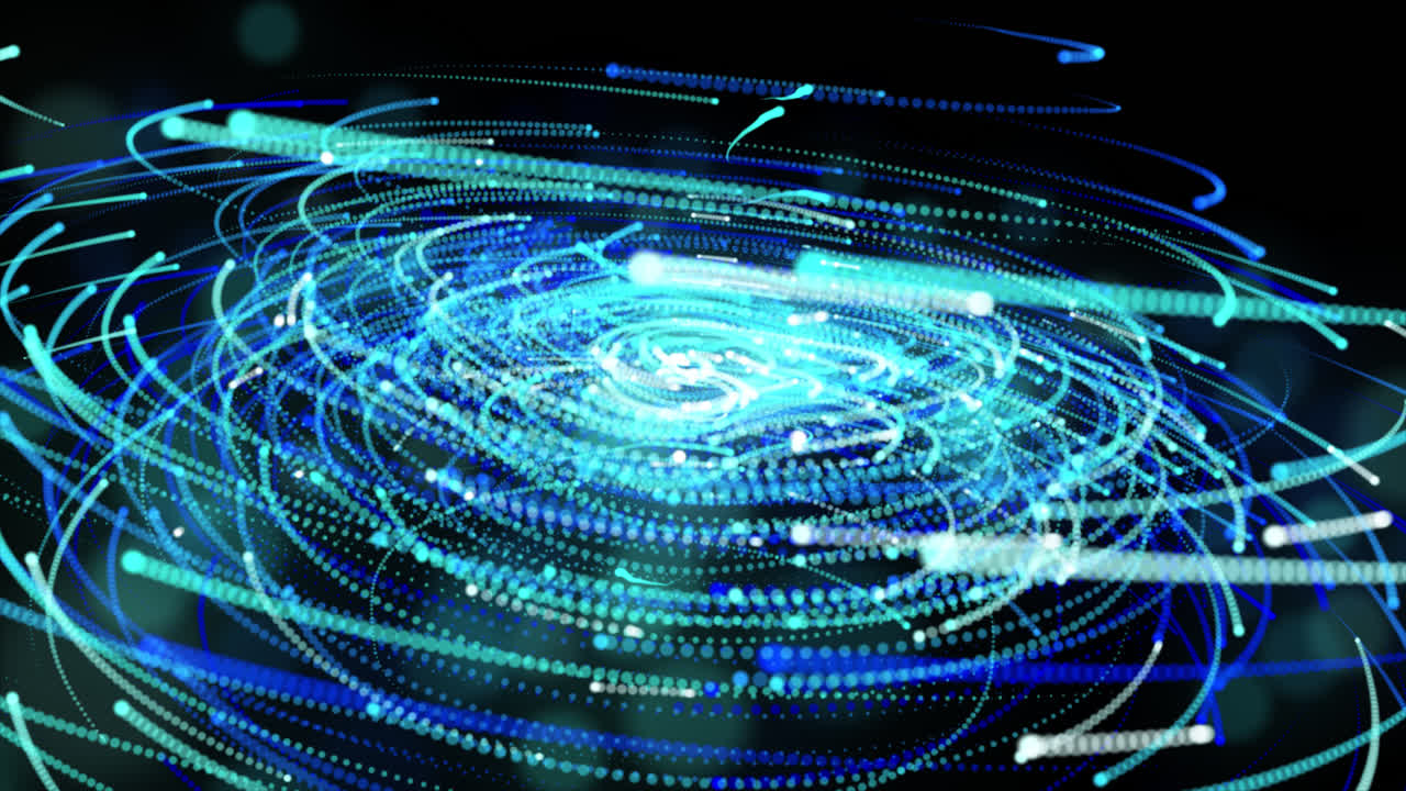 Abstract swirling spiral of light and lines