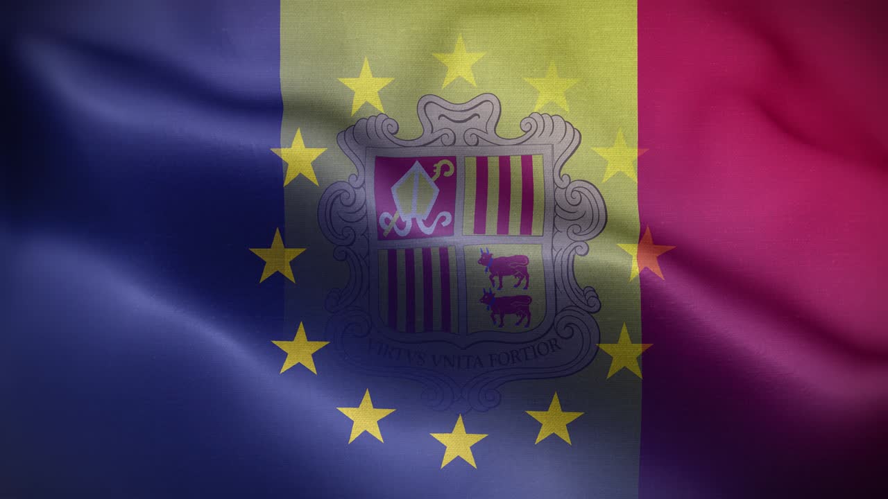 la bandera de andorra en bucle de fondo 4k