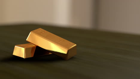 gold ingot on the table