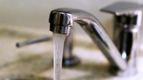 running water from a faucet