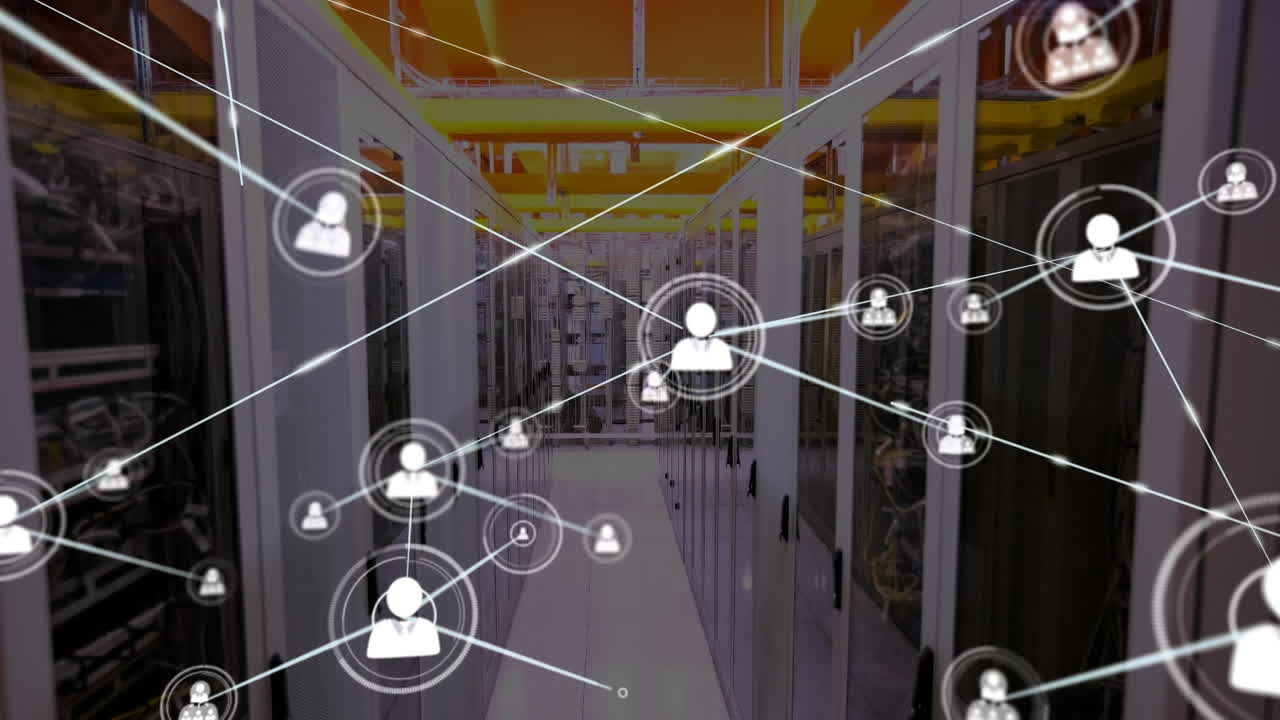 서버  ⁇ 을 통한 연결 네트워크의 애니메이션