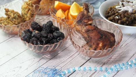 high angle view of ramadan food in a plate