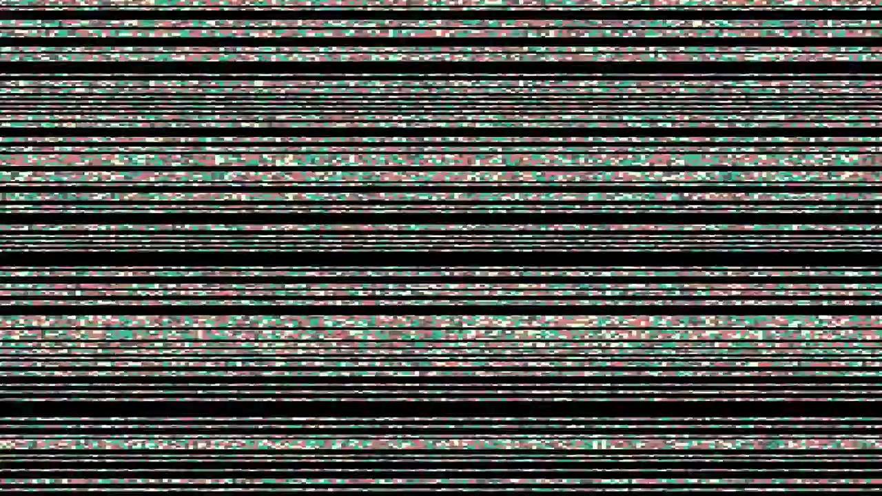 Digital Glitch Effect with Flickering Horizontal Lines