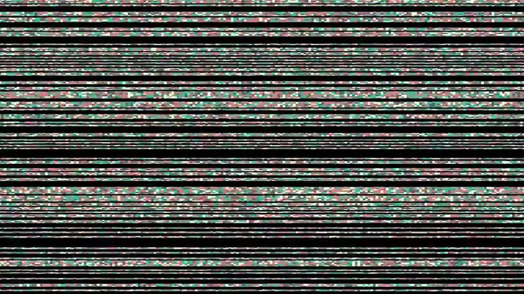 Digital Glitch Effect with Flickering Horizontal Lines