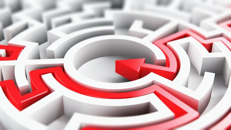 Solved round circle labyrinth maze