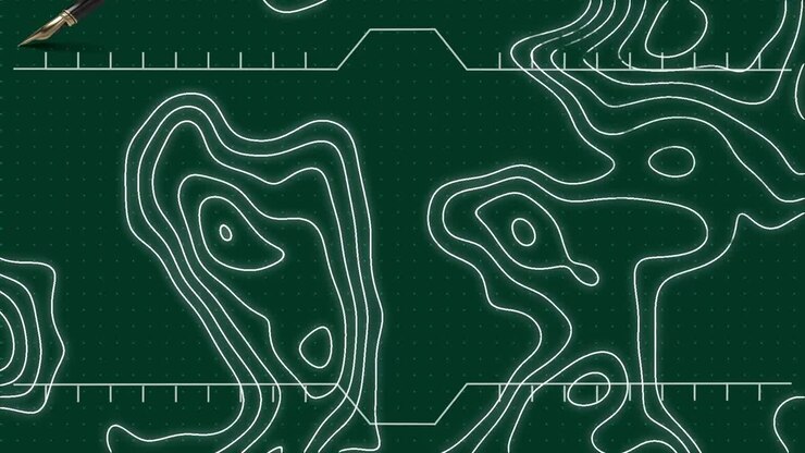 Animation of shapes moving on green background