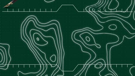 animación de formas que se mueven sobre un fondo verde