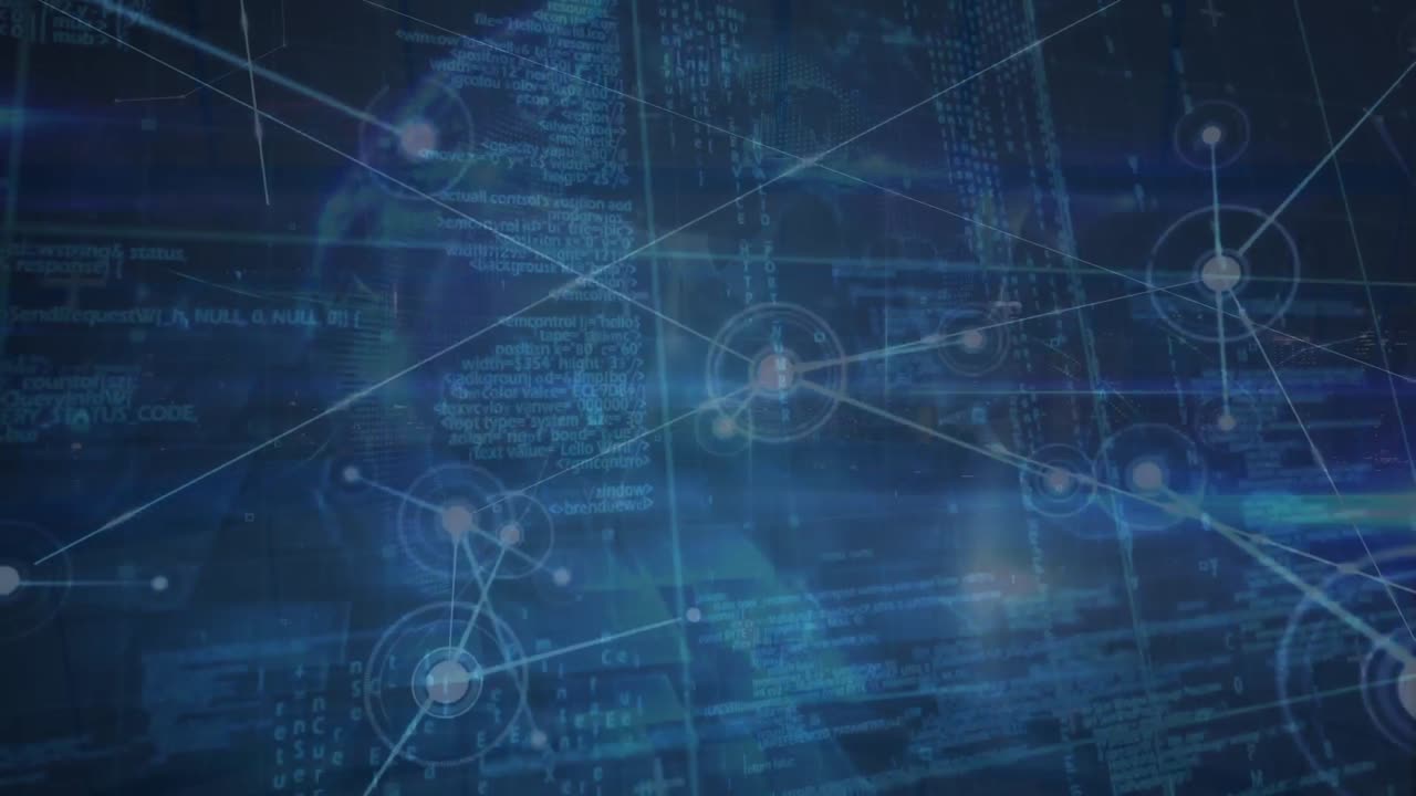 animación de la red de conexiones con el mundo a través del procesamiento de datos