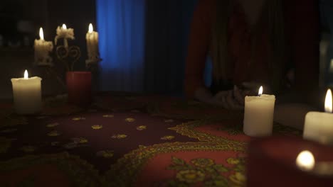 tarot card reading by candlelight