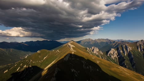 mountainous landscape with dramatic clouds