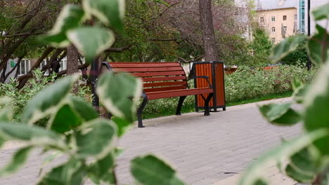 park bench in city