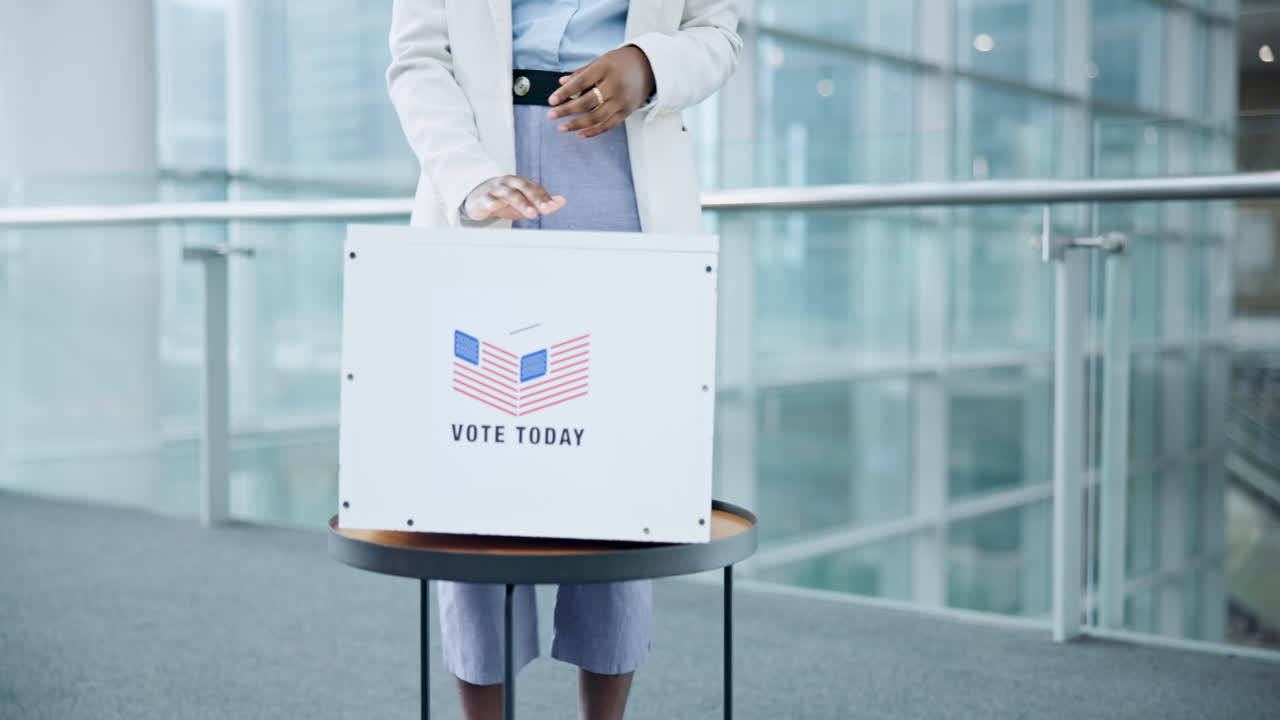 Ballot box, business woman