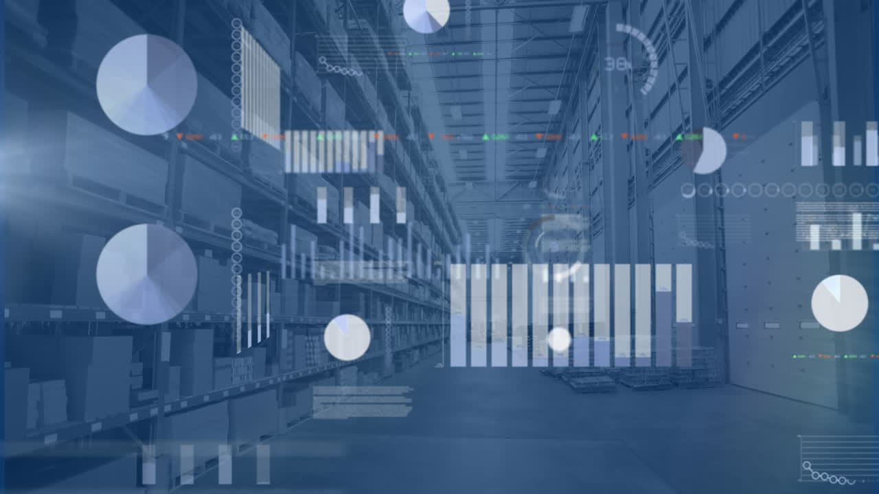 빈 창고에서 데이터 처리 및 통계의 애니메이션