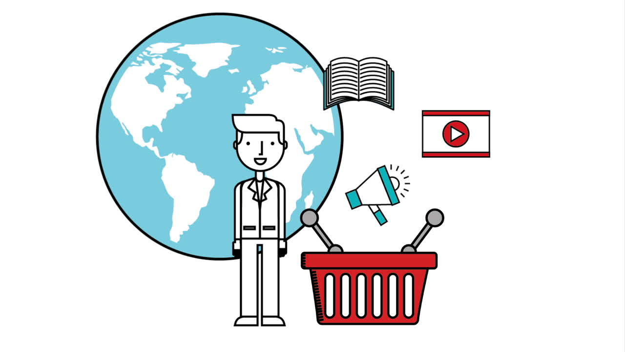 세계와 사람들과 함께하는 기술 아이콘입니다.