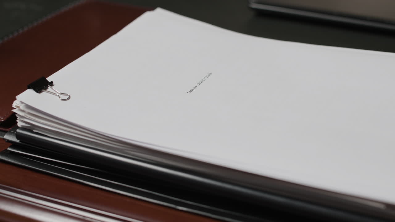 Lawyer's Office Desk with Legal Documents