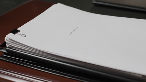 lawyer's office desk with legal documents