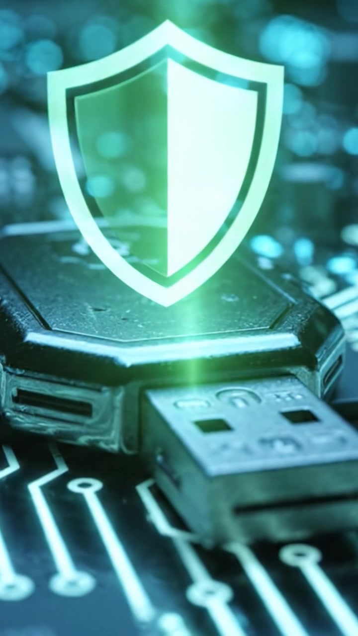 Exploring the Intersection of Technology and Security: The Journey of a USB Drive Amidst a Circuit Board Landscape