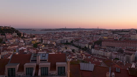 time lapse day-night in the beautiful city of lisbon, portugal