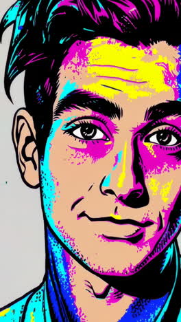vibrant pop art style portrait