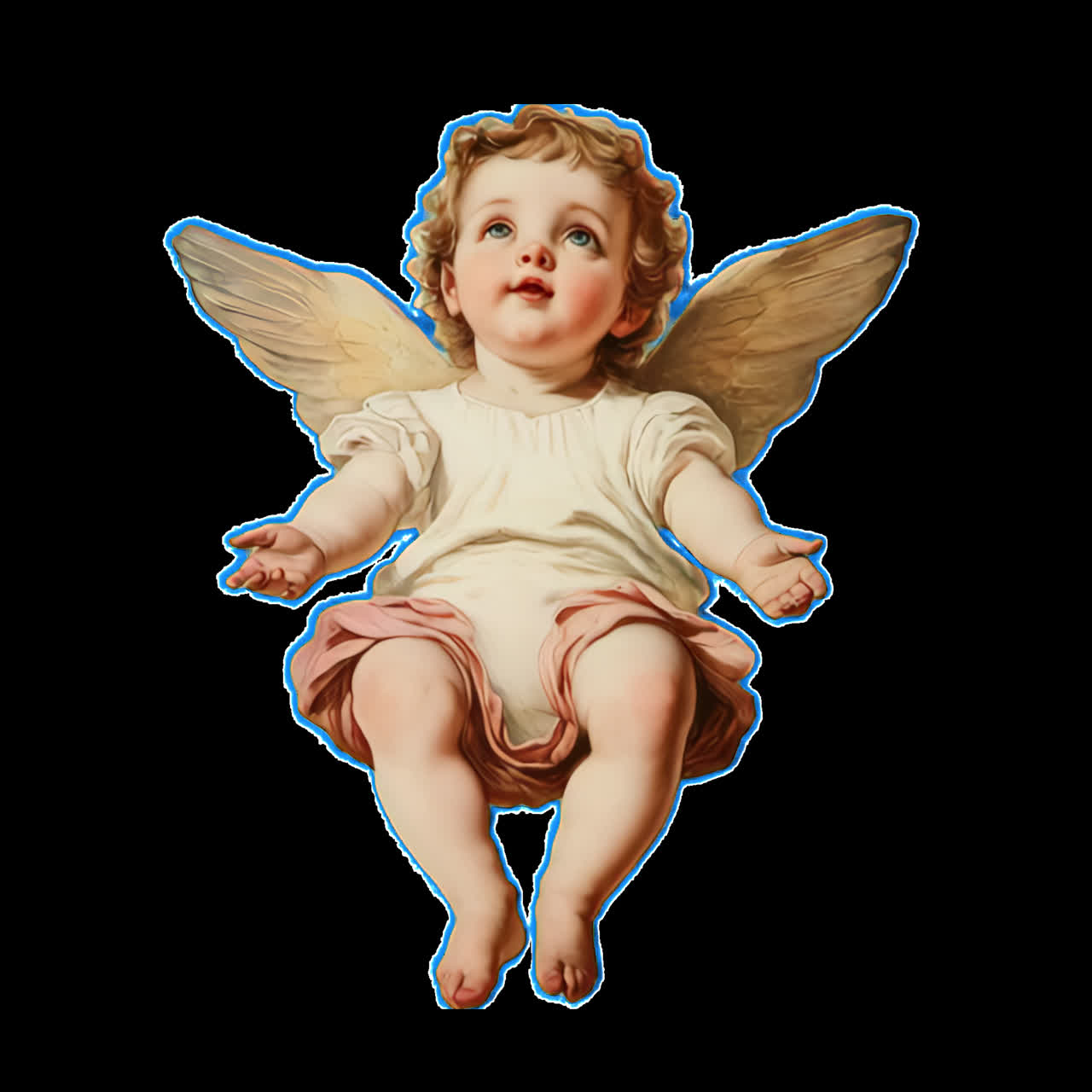 Cherubic angel with open arms