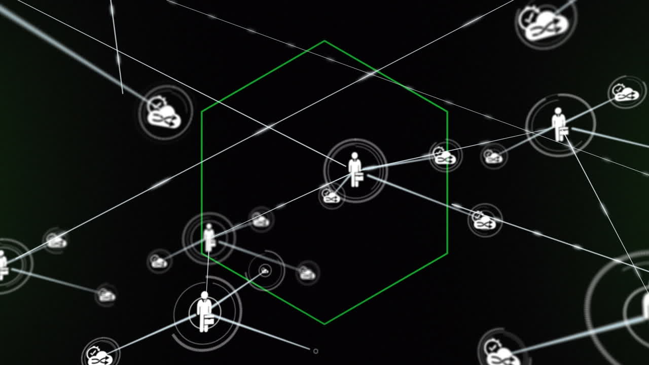 animación de la red de conexiones sobre formas