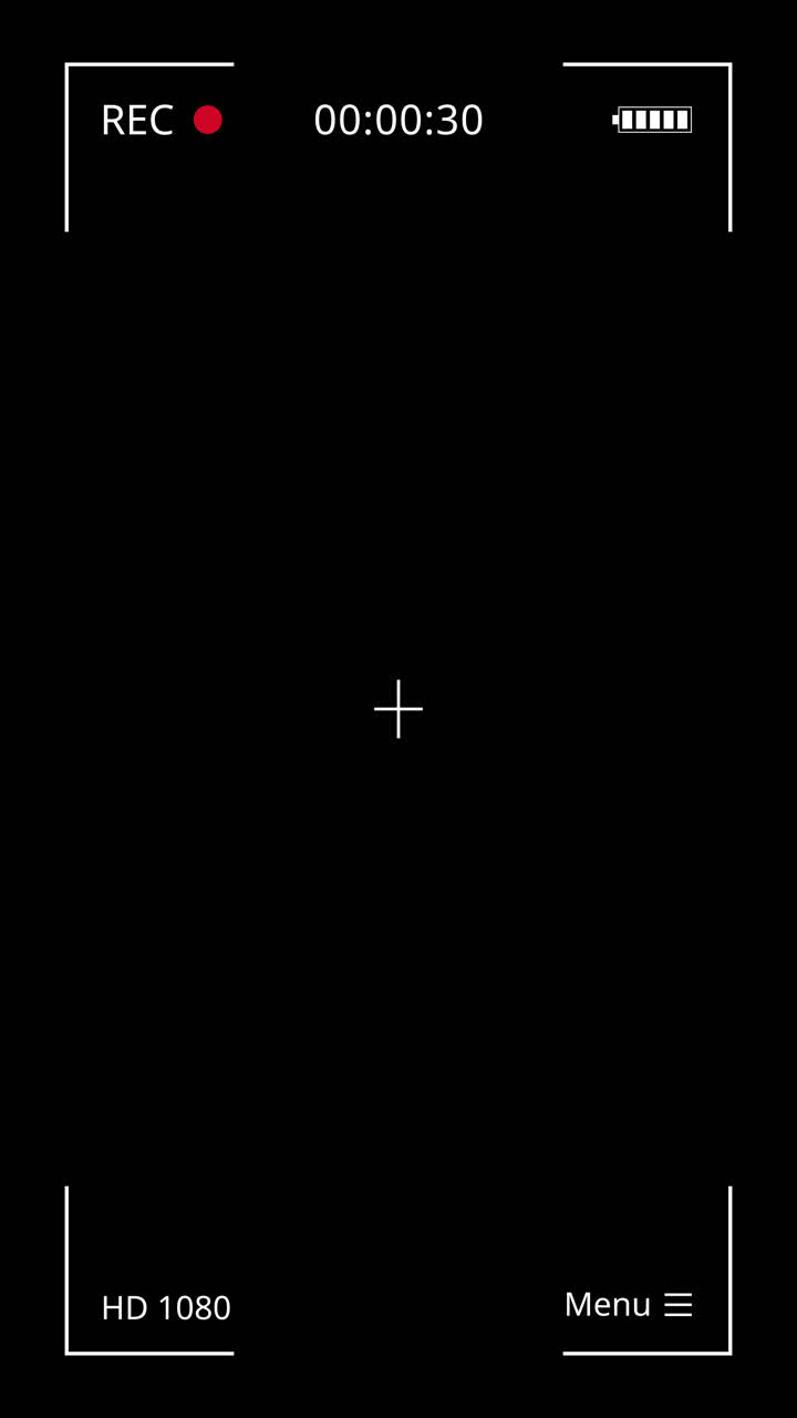 Digital Camera Recording Interface Overlay on Black Background