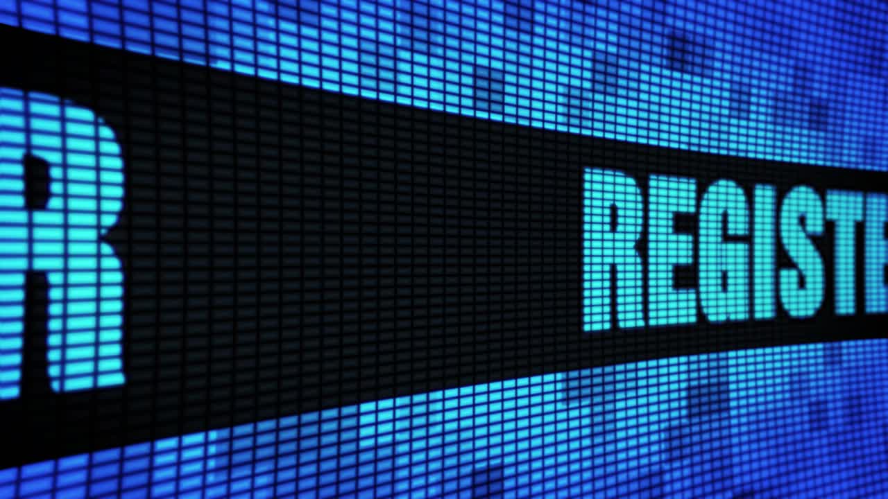 Register on Digital Display