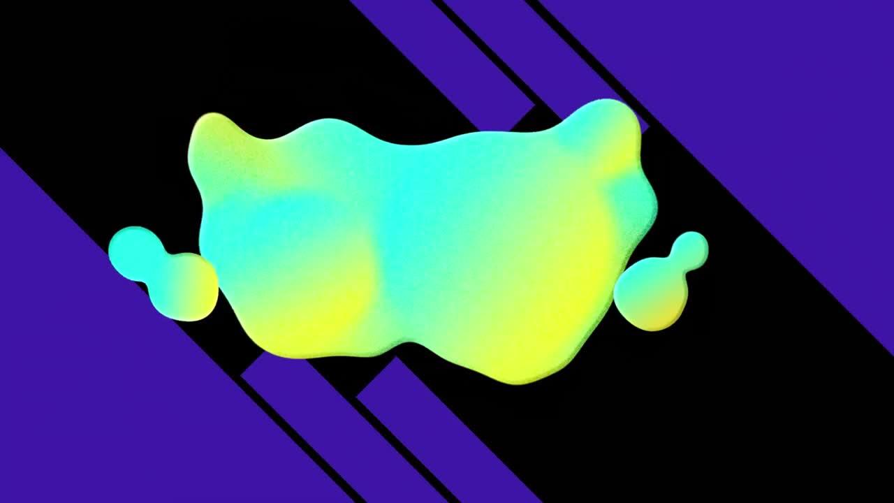 animación de formas azules y verdes en movimiento con espacio de copia en fondo negro.