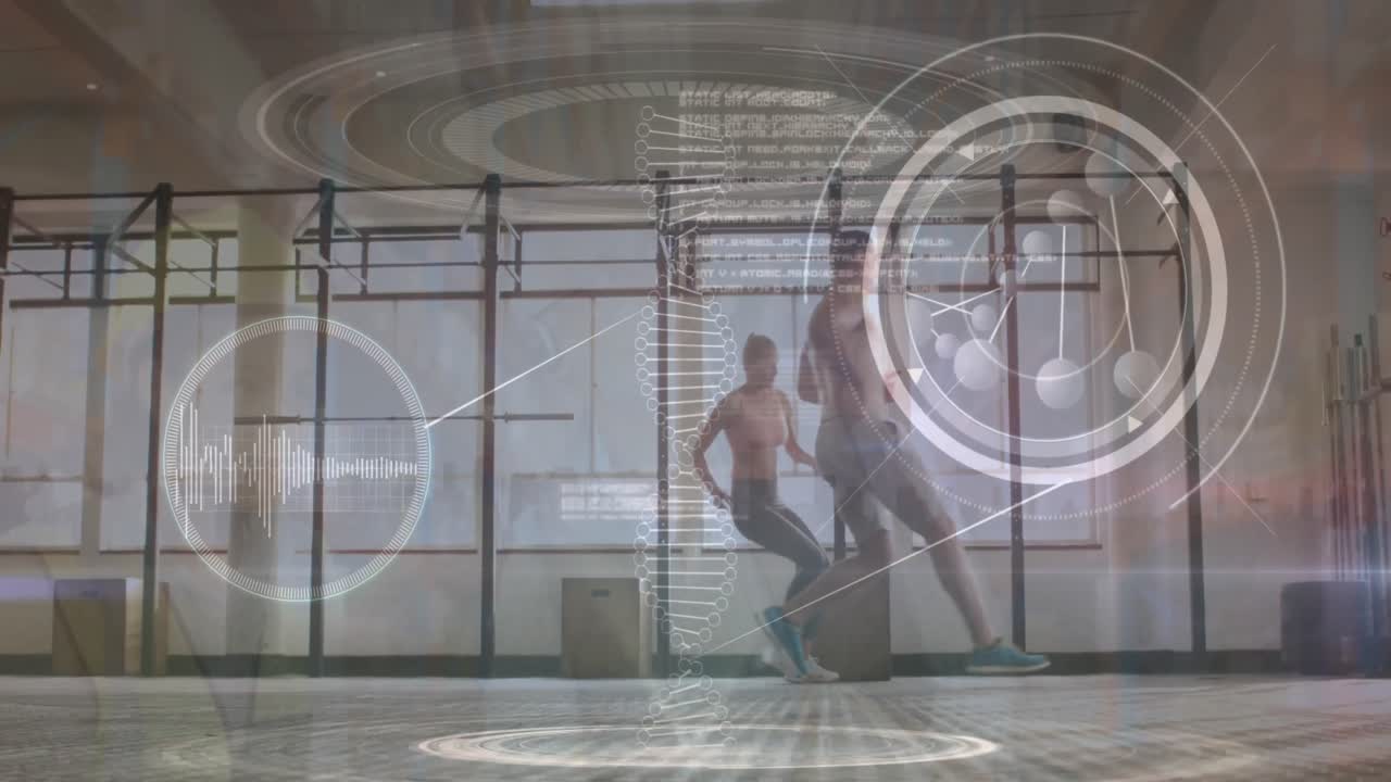 빠른 속도로  ⁇ 는 보행자에 대한 스 ⁇  스캐닝과 데이터 처리의 애니메이션