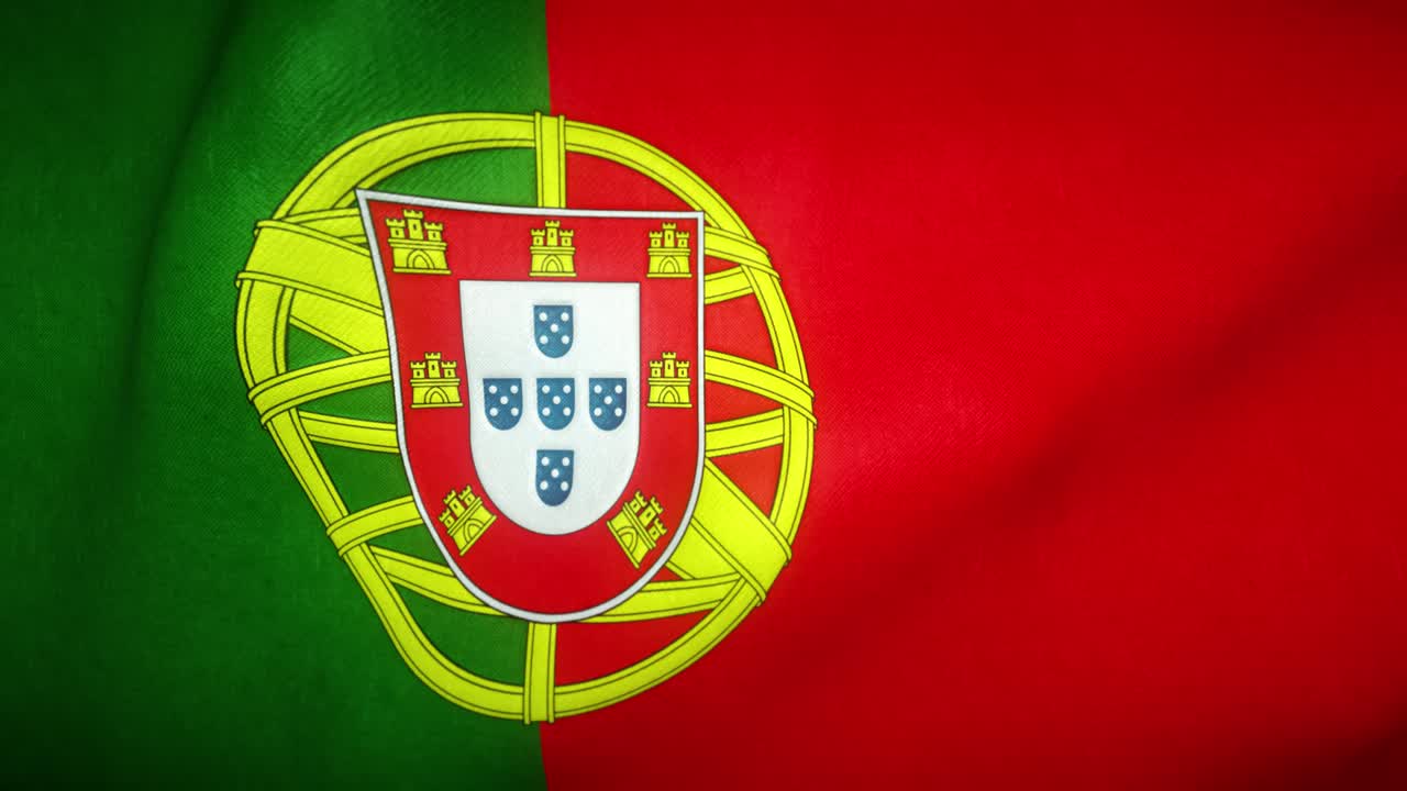 ポルトガルの国旗が風に吹かれている