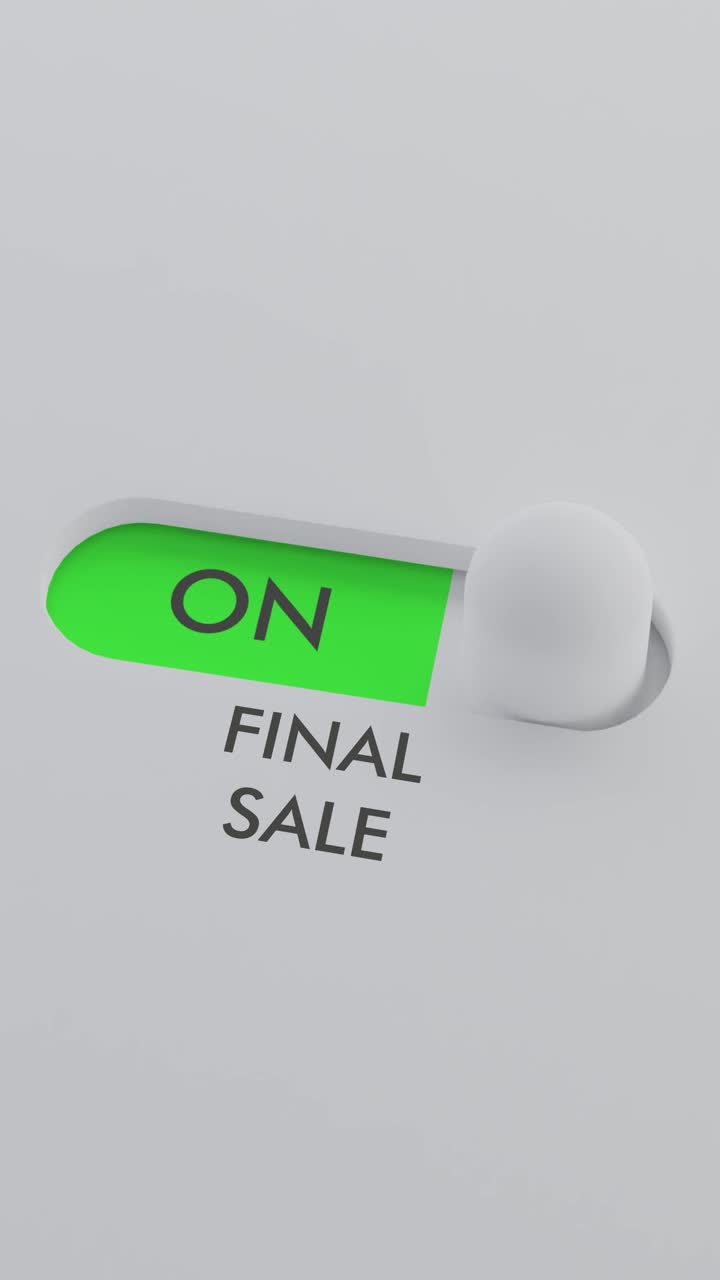 encendiendo el interruptor de venta final vídeo vertical