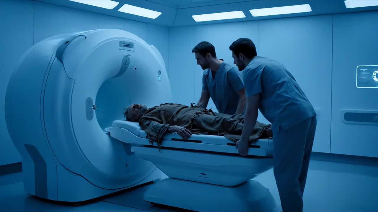 Medical examination with MRI and doctors present