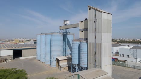 Aerial-Shot-of-Wheat-Granary-at-Southern-District-Sdot-Negev,-Israel