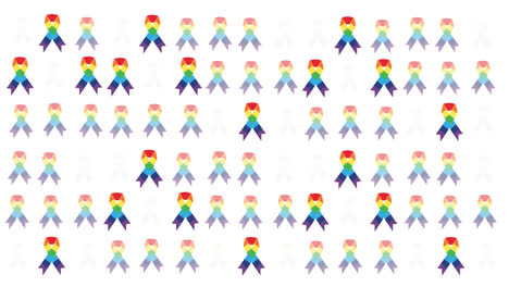 animation of rainbow ribbons on white background