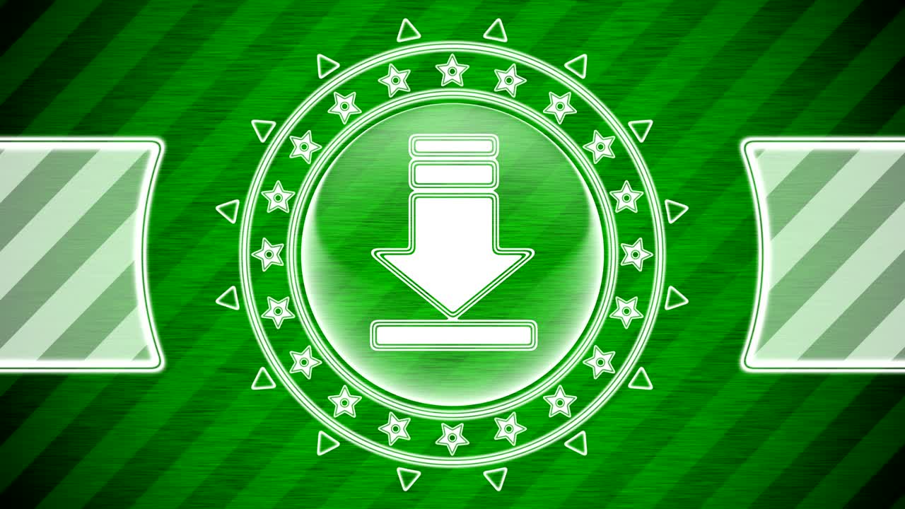 descargar icono en forma de círculo y fondo a rayas verdes. ilustración.