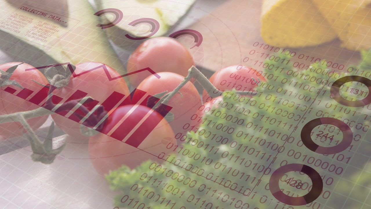 Tomatklase forblir statisk på brettet mens målinger oppdateres og utløser et overlegg med matanalyse.