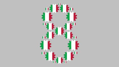 número ocho italiano